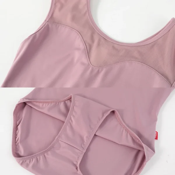 Ballet Leotard Woman Gymnastics Leotard Dancing Bodysuit Nylon Splice Sleeveless Dance Leotard - Image 6