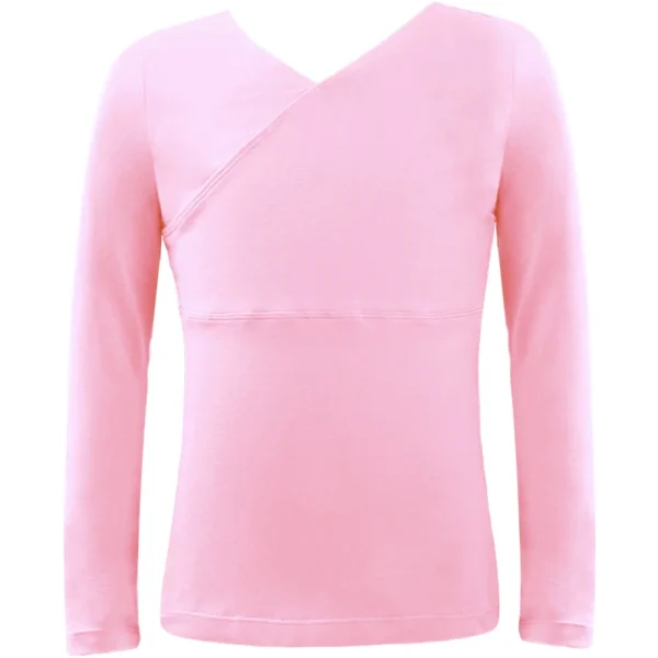 Ballet Tops Girls Dance T-shirt Long Sleeves Clothes Cross Neck Tops+Pants Sets Ballet Suits For Girls Dancewear - Image 6