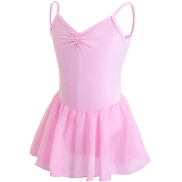 Ballet Leotard Dress Girls Ballet Dress Kids Camisole Gymnastics Leotard With Lining Dress Chiffon Skirt Bowknot Dance Leotards - Image 6